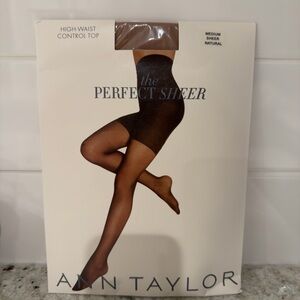 Ann Taylor Perfect Sheer High-Waist Tights in Natural‎